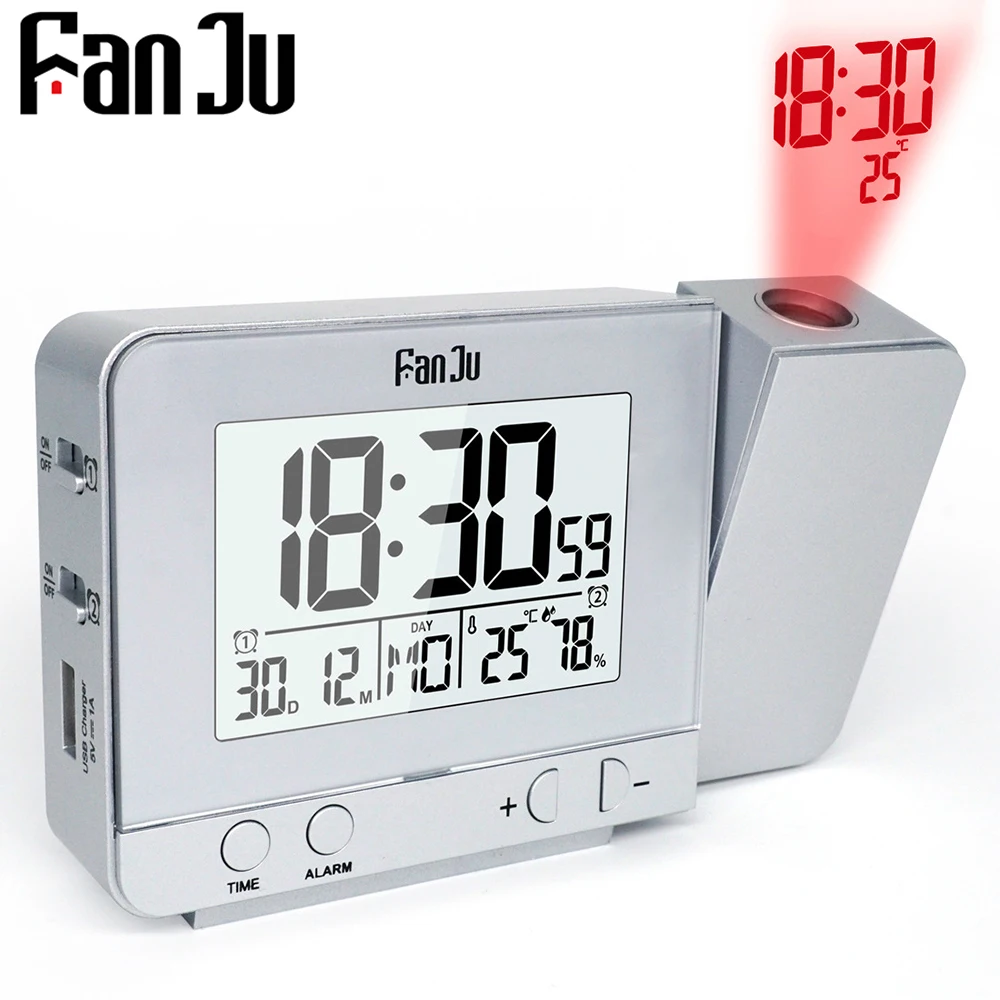 

Digital Projection Alarm Clock Date Snooze Function Backlight Rotatable Wake Up Projector Led Clock home decoration accessories