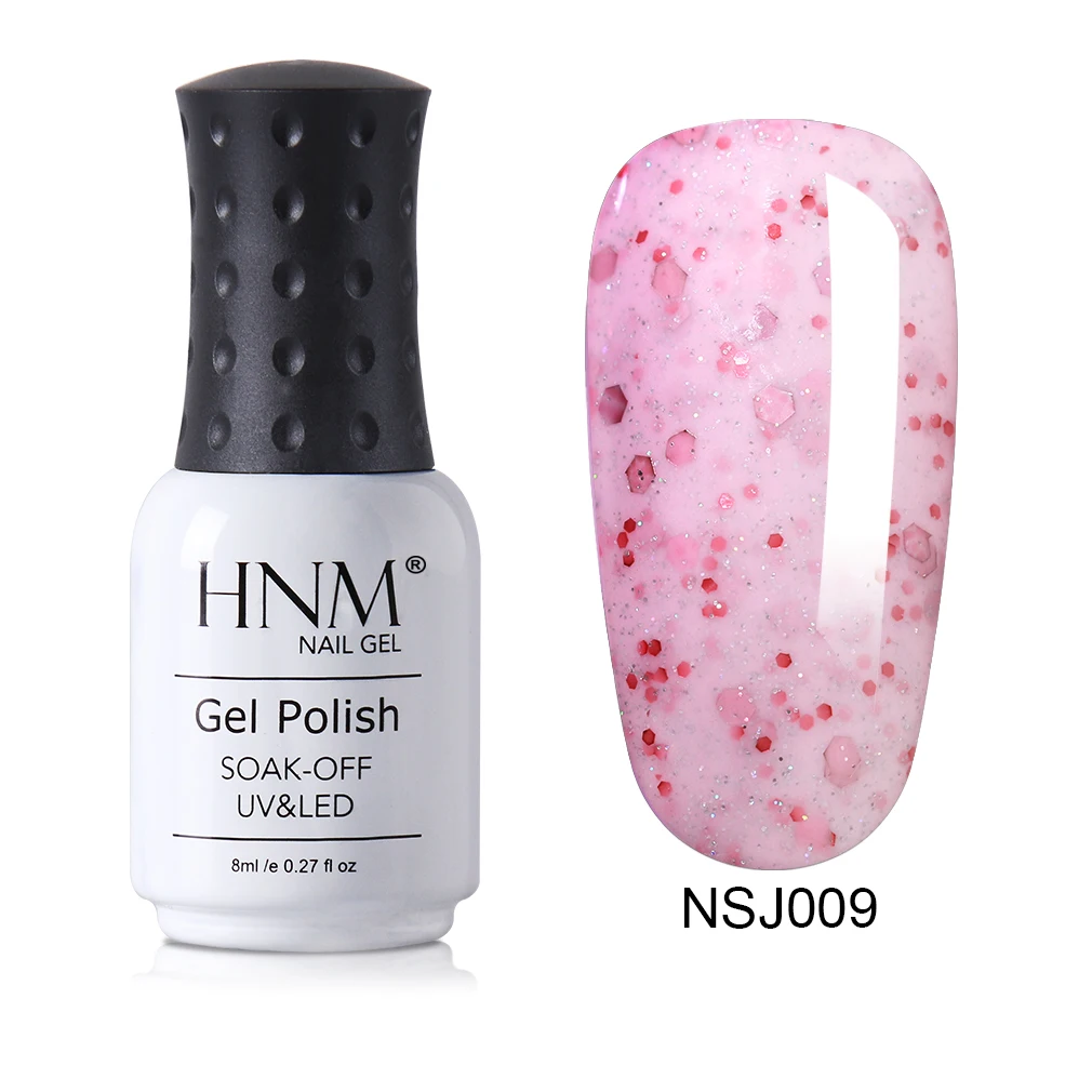 HNM гель для ногтей с молочными гранулами, впитывающий полупрозрачный лак для ногтей, штамповочный эмалевый Гель-лак для ногтей, УФ светодиодный Гибридный лак, 8 мл - Цвет: NSJ009