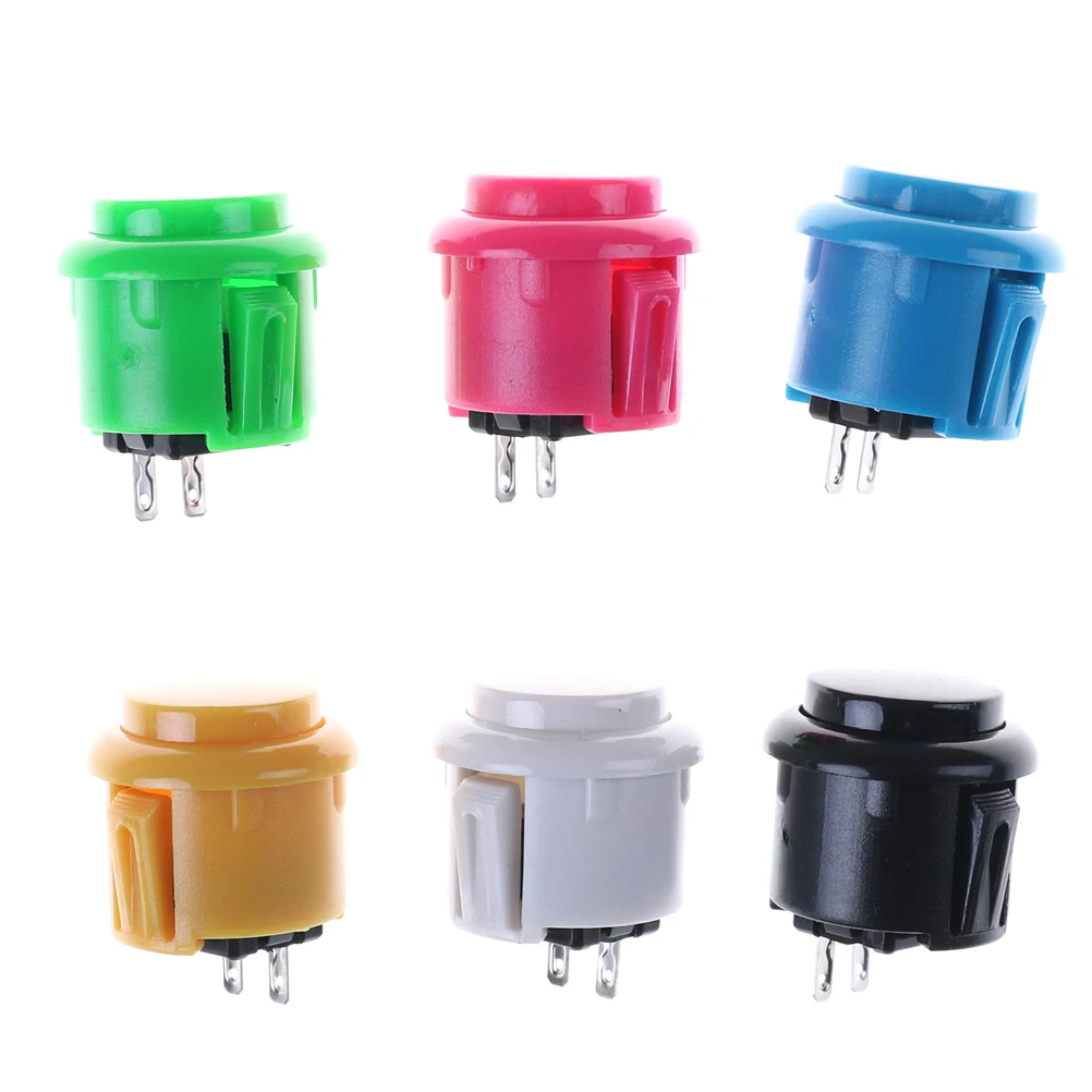 

2pcs Cabinet Games Machine's Accessory 24mm Arcade Push Buttons Round Push Button/arcade with switch