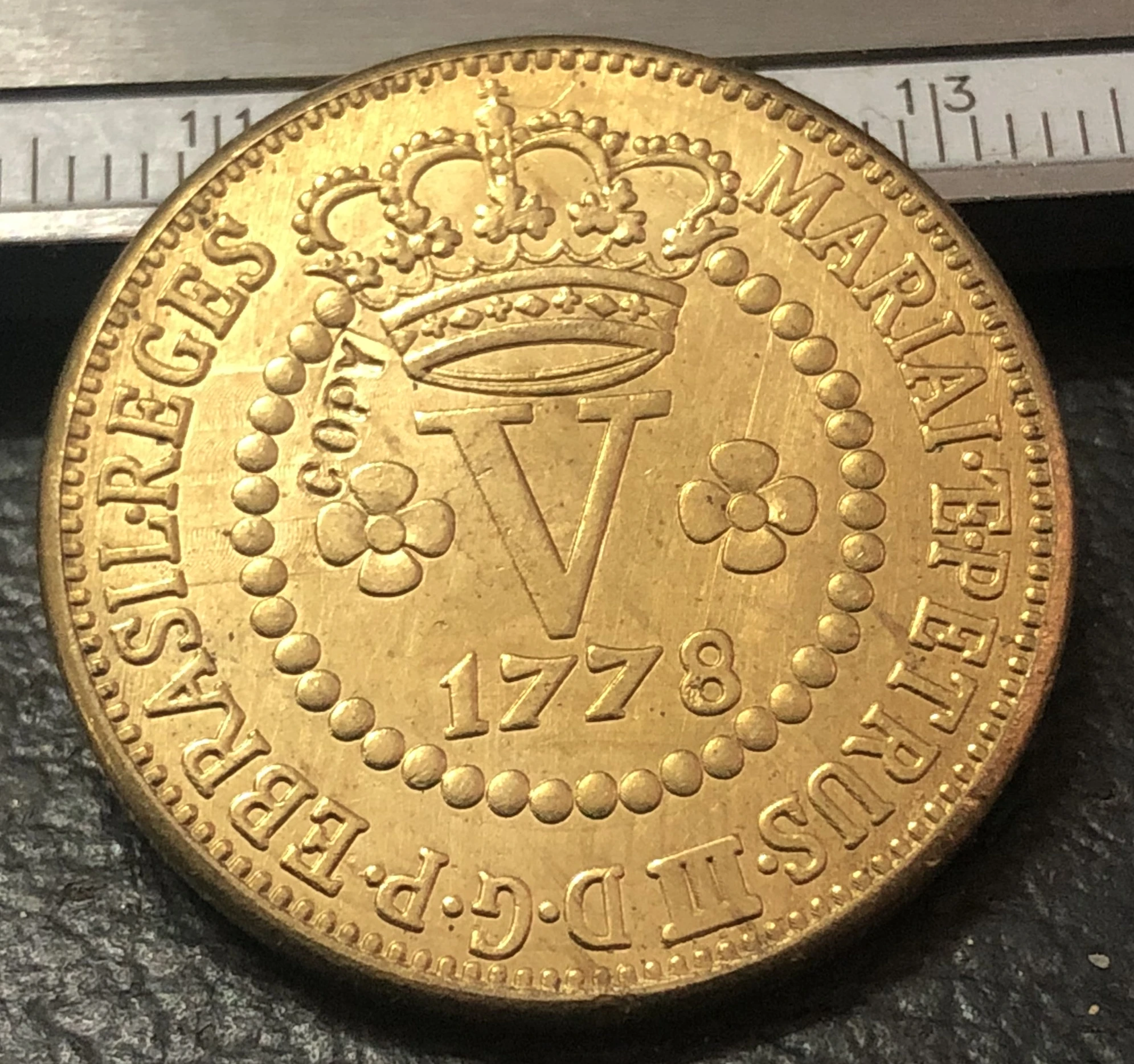 Копия медной монеты бразильской певицы марии I 5 1778|coin coins|coin coppercoin brazil |