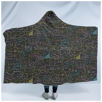 

Plstar Cosmos Math science for boy Graphic funny Hooded Blanket 3D full print Wearable Blanket Adults men women Einstein style1