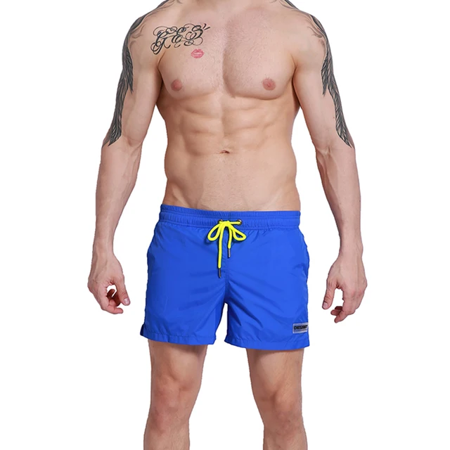 men's swimming trunks sexy solid elastic drawstring swimwear men