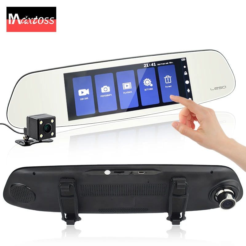 

Dual Lens 7" Touch Screen Car Camera Rearview Mirror Auto DVRs FHD1080p DVR Night Vision Parking Recorder Registrator Dash Cam