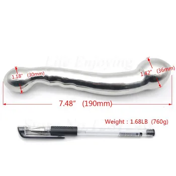 316L Stainless Steel G Spot Wand Massage Stick Heavy Anus Bead P-Spot Stimulator Plug Dildo Chastity Anal Sex Toy For Women Men 2