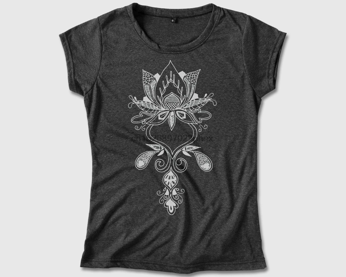 Shirt for Women Yoga Lotus Graphic Screen Print on Soft & Comfy Polycotton relaxed shirt for women men t shirt