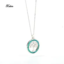 xuben Round Above so Below Tree Of Life Necklace Pendant stainless steel chain colar pingente colorido opal from above and below