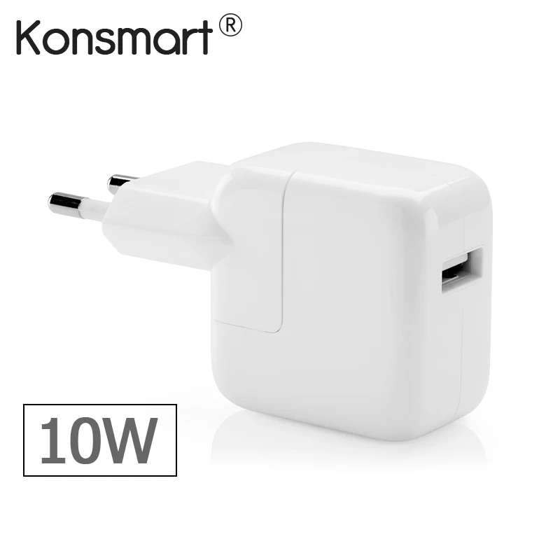 KONSMART Original 10W USB Power Adapter Euro Travel Charger for iPhone 5s 6 6s 7 Plus iPad mini Air Samsung Mobile Phone Tablet