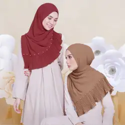 WJ шифон хиджабы для женщин Женские Простые однотонные Длинные шаль платок женский день Обёрточная бумага простой хиджаб Мусульманская