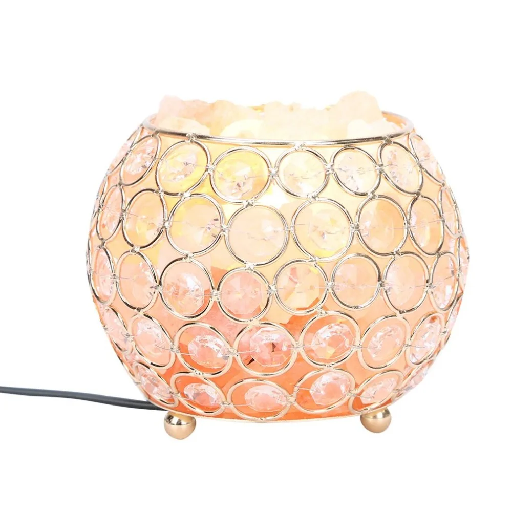 

ICOCO Beautiful Night Light Round Ball Shape Healthy Life Himalayan Natural Crystal Salt Light Air Purifying Home Furniture Lamp