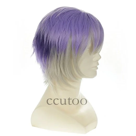 Ccutoo Diabolik Lovers Sakamaki Kanato фиолетовый градиент короткие пушистые слоистые синтетические волосы косплей парик термостойкие волокна
