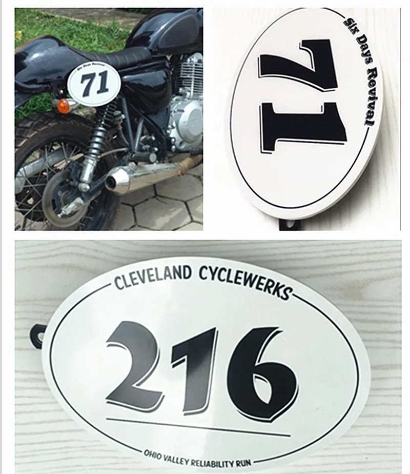 

MOTO4U 2PCS Table NUMBER PLATE For MOTO CAFE RACER tracker scrambler
