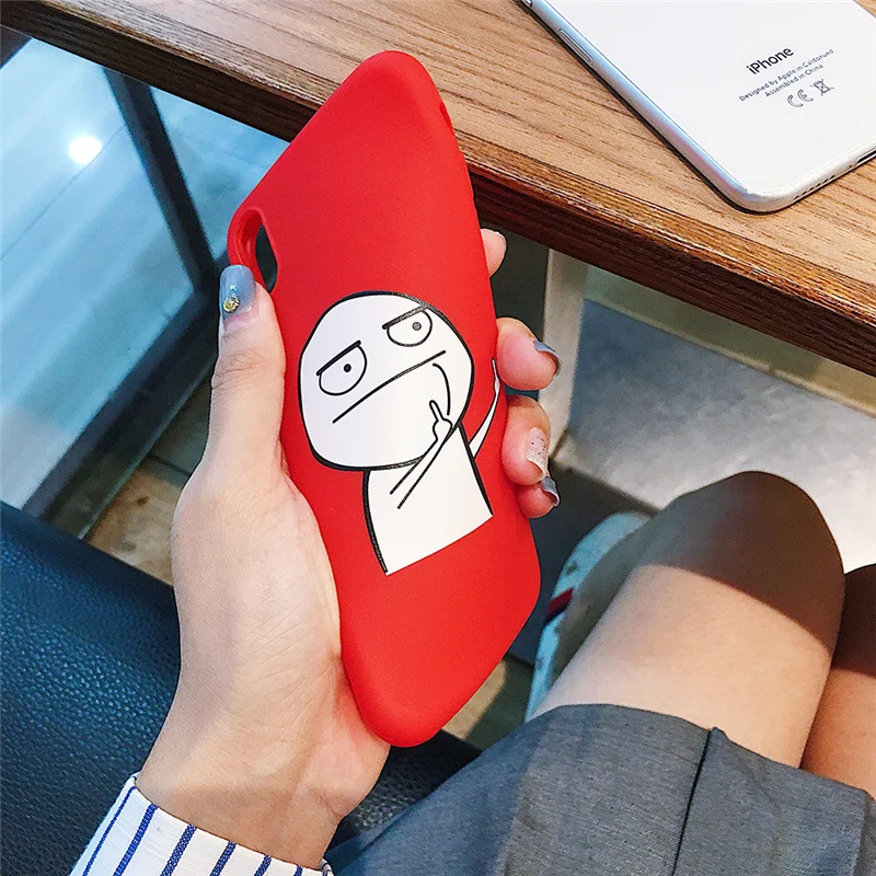 Мягкий силиконовый мультяшный чехол для телефона iPhone X XR XS Max чехлы забавная
