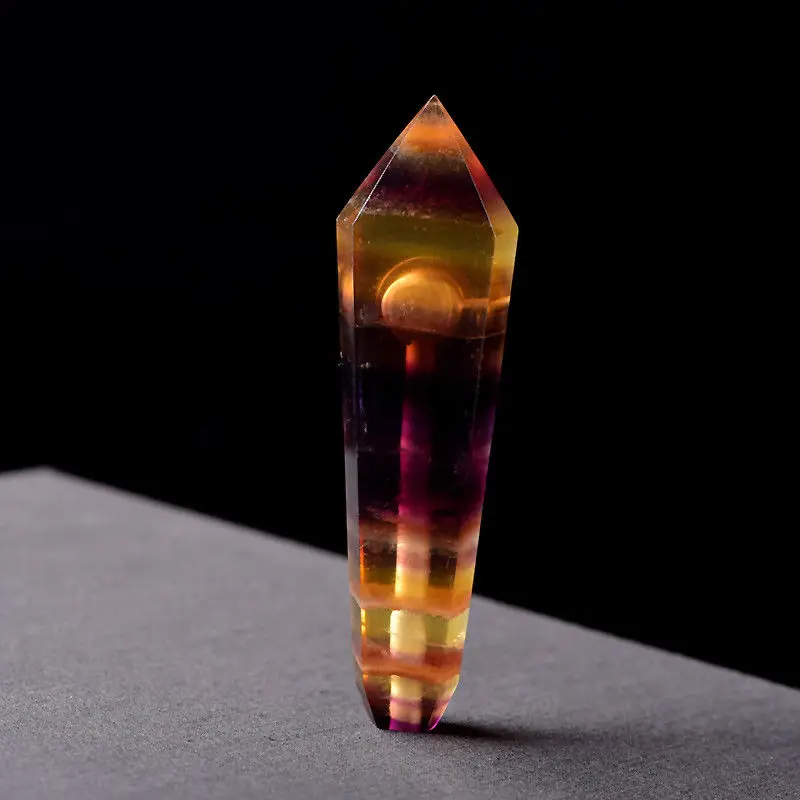 

Rare Natural Yellow Fluorite Quartz Crystal Smoking Pipe Stone Tobacco Wand1pc