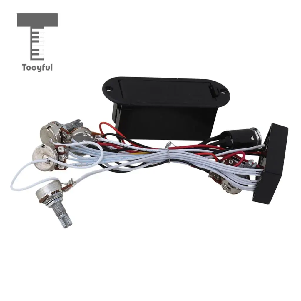 Tooyful EQ 3 Band Bass Guitar Active Equalizer Preamp Pickup 1 Volume + 3 Tone pots for Instrument Accessory