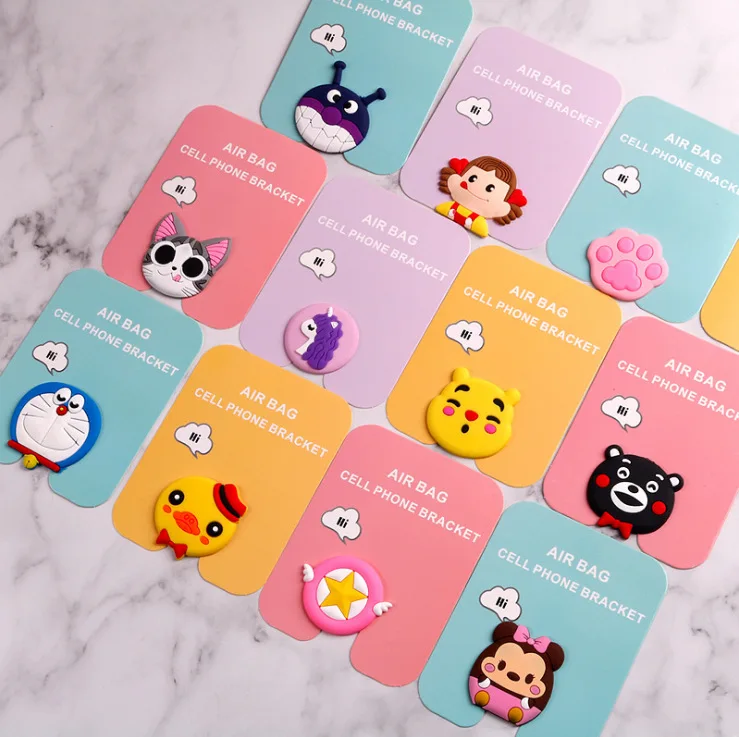 

Mobile phone balloon bracket mobile phone air cushion buckle Ring buckle flexible creative cartoon silicone for iphone6 7 8plusX