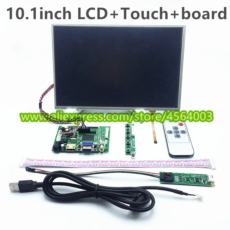

10.1"inch HD 1280*800 HDMI VGA 2AV LVDS B101EW05 display LCD Controller board monitor + touch screen Digitizer for Raspberry pi