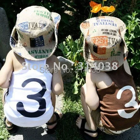 

Free shiping new arrivals discount children 3 words vest 100% cotton vest t-shirt baby VEST comfortable