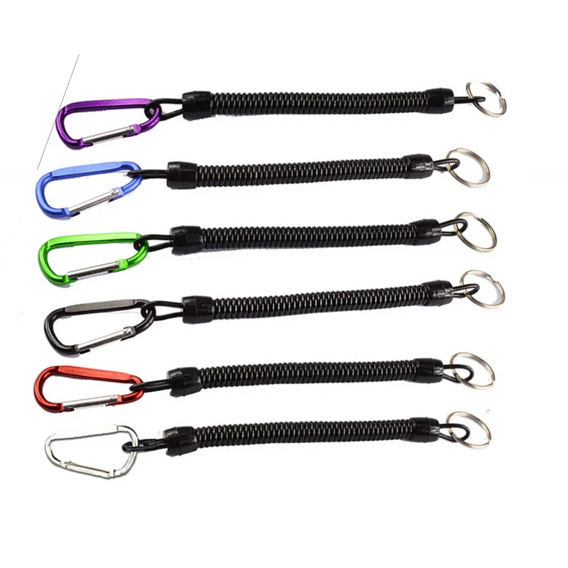 1Pcs Aluminum Alloy Buckle Fishing Tools Retention Rope Safety Rope Plastic Fishing Rod Missed Protective Line rope pesca FA-222