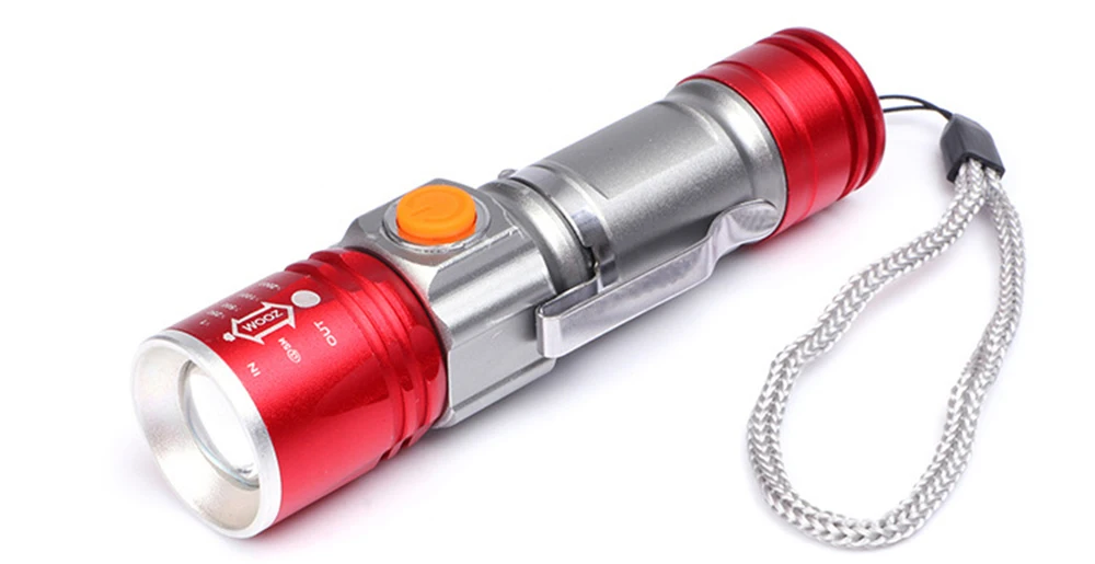 Excellent Bicycle light 4 color LED portable flashlight built-in rechargeable lithium battery USB charging waterproof zoom 3 mode lighting 11