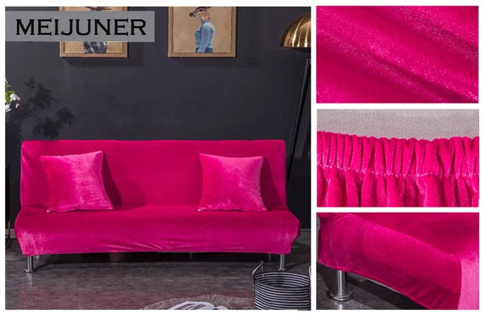 Meijuner диван без подлокотников крышка сплошной цвет толстые фланелевые чехол для дивана все включено складной чехол для комнаты отеля Coffe Y358