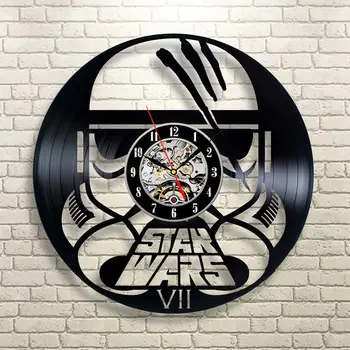 

2019 Limited New Separates Klok Star Wars Wall Clock Design Lp Vinyl Record Clocks Hollow Watch Home Decor Silent 12 Inch