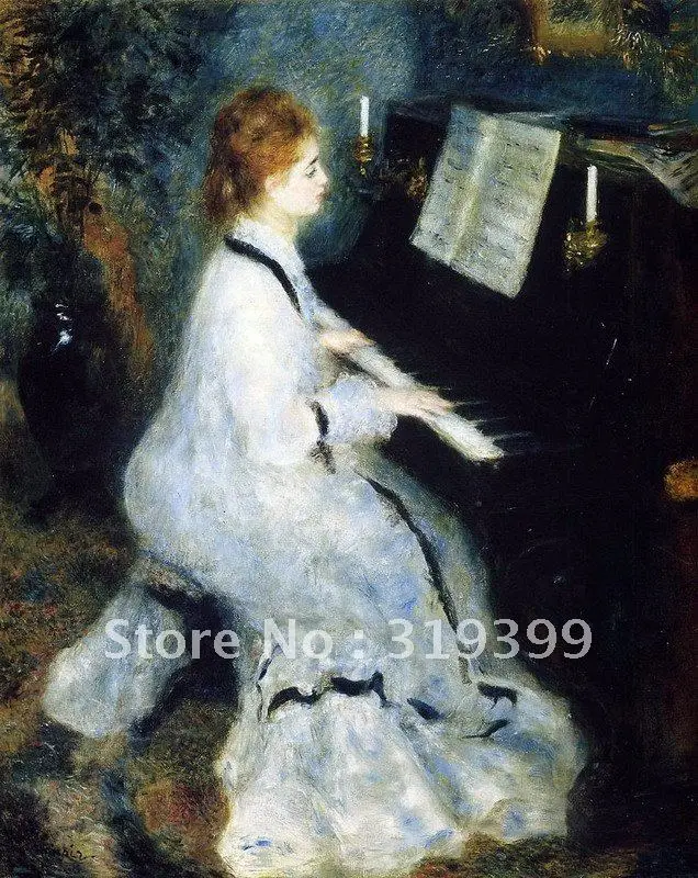 

Free fast Shipping,100%handmade,Oil Painting Reproduction on linen canvas,,woman at the piano by pierre auguste renoir