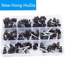 M5 M6 M8 Thread Star Shape Clamping Handle Bolt Knob Tightening Screw Industry Equipment Plastic Carbon Steel Assortment Kit 4pcs 30mm star head dia m6 x 20mm male thread screw on type clamping knob