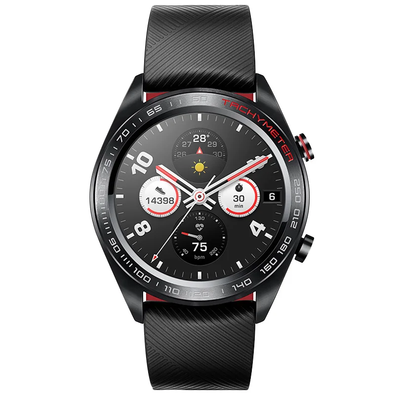 Huawei Honor Magic Watch 5ATM водонепроницаемый трекер сердечного ритма трекер сна напоминание Сообщения NFC gps спортивные умные часы 1,2 дюймов - Цвет: Black