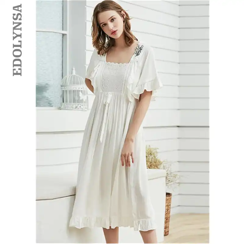 high neck victorian nightgown