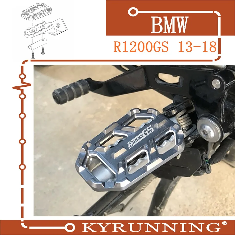 

Teng Worship Motorcycle Billet MX Wide Foot Pegs Pedals Rest Footpegs for BMW R1200GS R1200 GS R 1200 GS 2013-2018