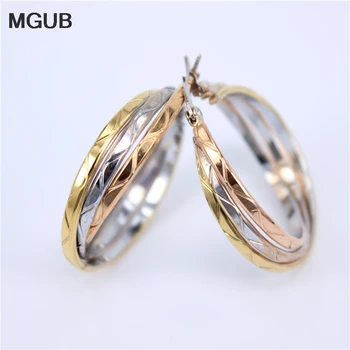 

2020 new Classic 316L Stainless steel jewelry popular three colors Hoop earrings For women wholesale LH545
