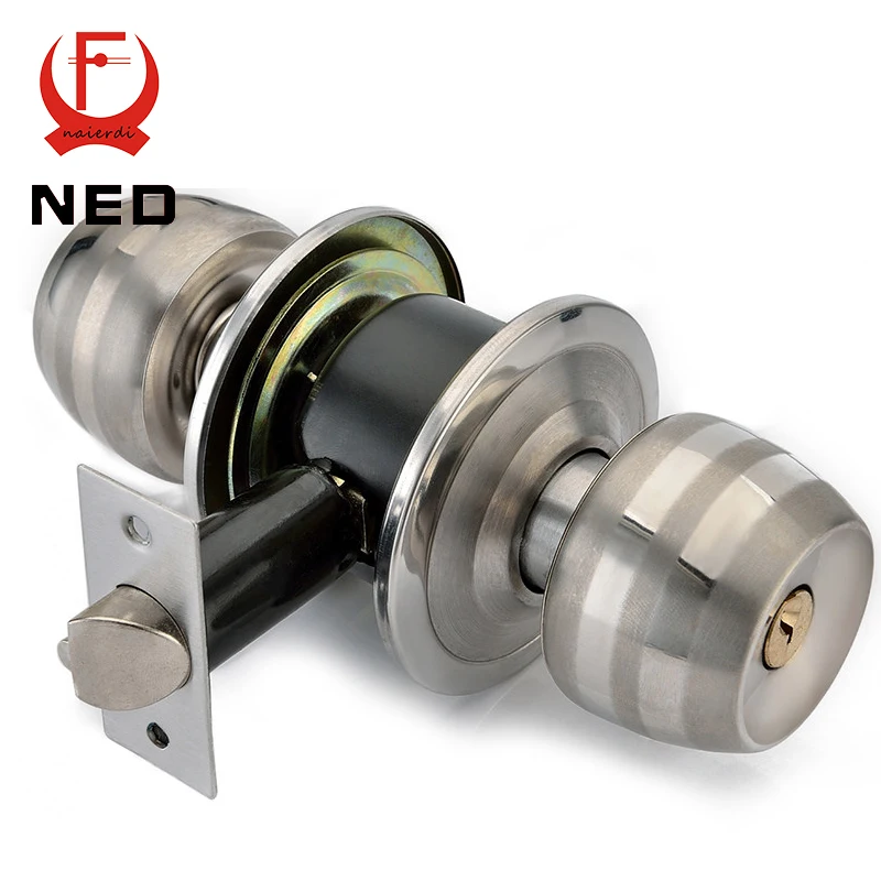 NED Stainless Steel Spherical Locks Copper Round Ball Door Knobs