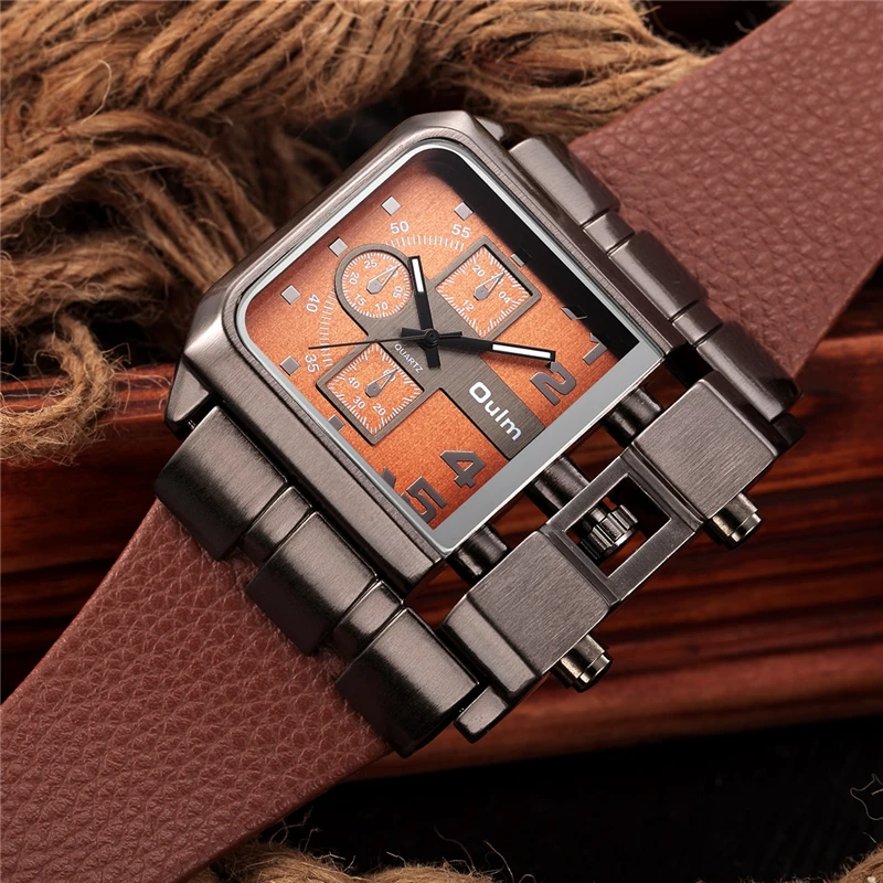Prix pour Oulm Grande Taille Hommes de Montres À Quartz Grand Carré Homme Horloge Casual En Cuir Montre-Bracelet De Luxe Marque Militaire Montre reloj hombre Prix pour Oulm Grande Taille Hommes de Montres À Quartz Grand Carré Homme Horloge Casual En Cuir Montre-Bracelet De Luxe Marque Militaire Montre reloj hombre