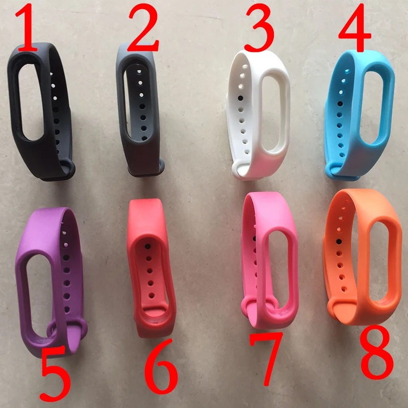 Ремешок для xiaomi mi band 2 цветной сменный силиконовый браслет наручных часов