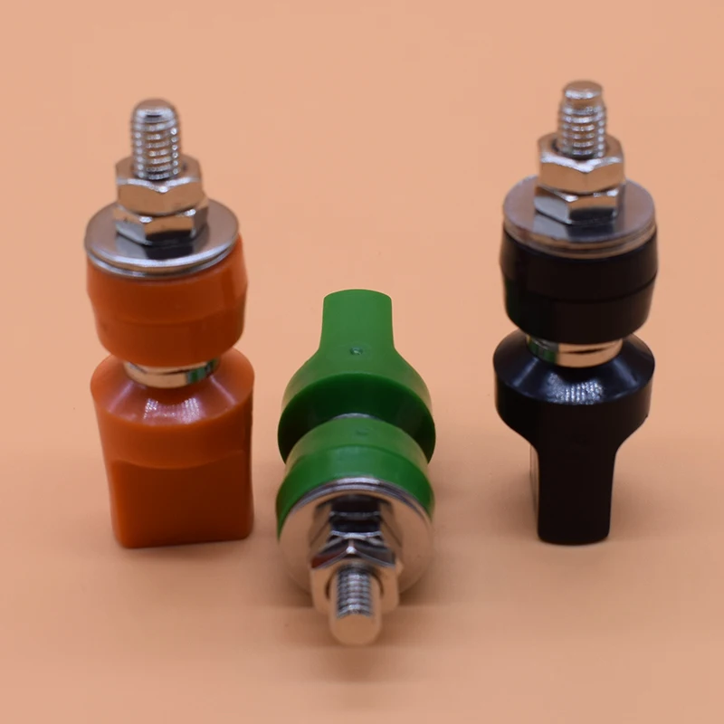 

1pcs M6 * 60 Connecting stud 6mm pure copper flat cap terminal 4mm banana socket / 40A high current connecting ground