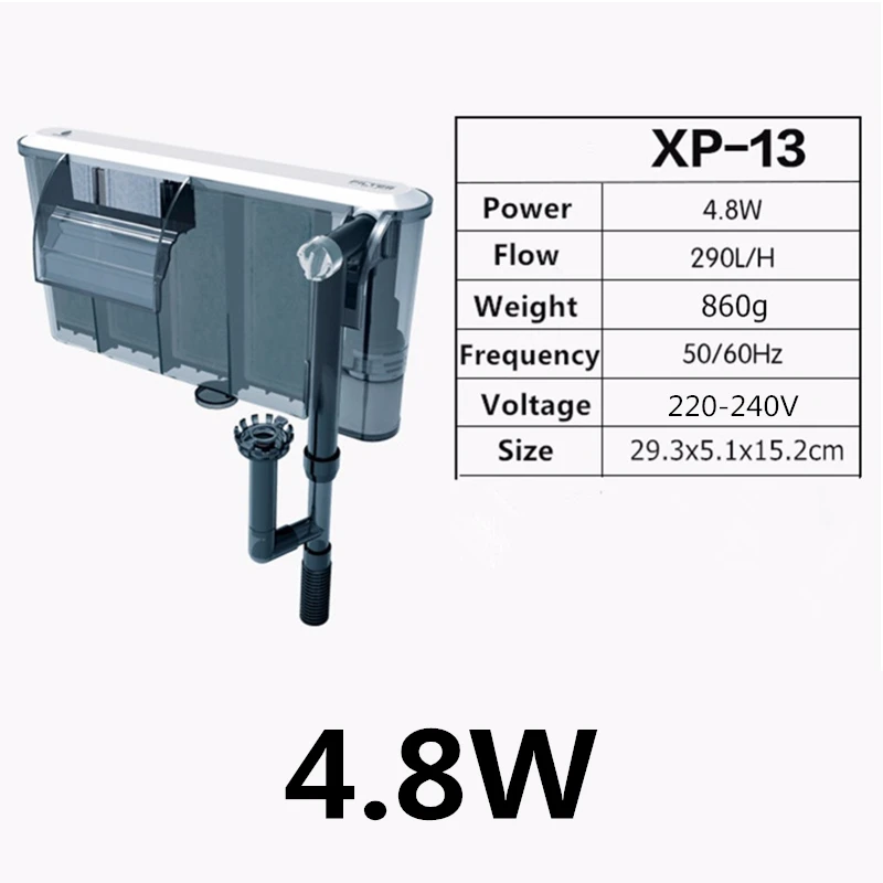 Лидер продаж аквариум Submersibl 3-в-1 внешний висит Мощность фильтр для водопада внешний аквариумный воздушный насос - Цвет: XP-13-4.8W