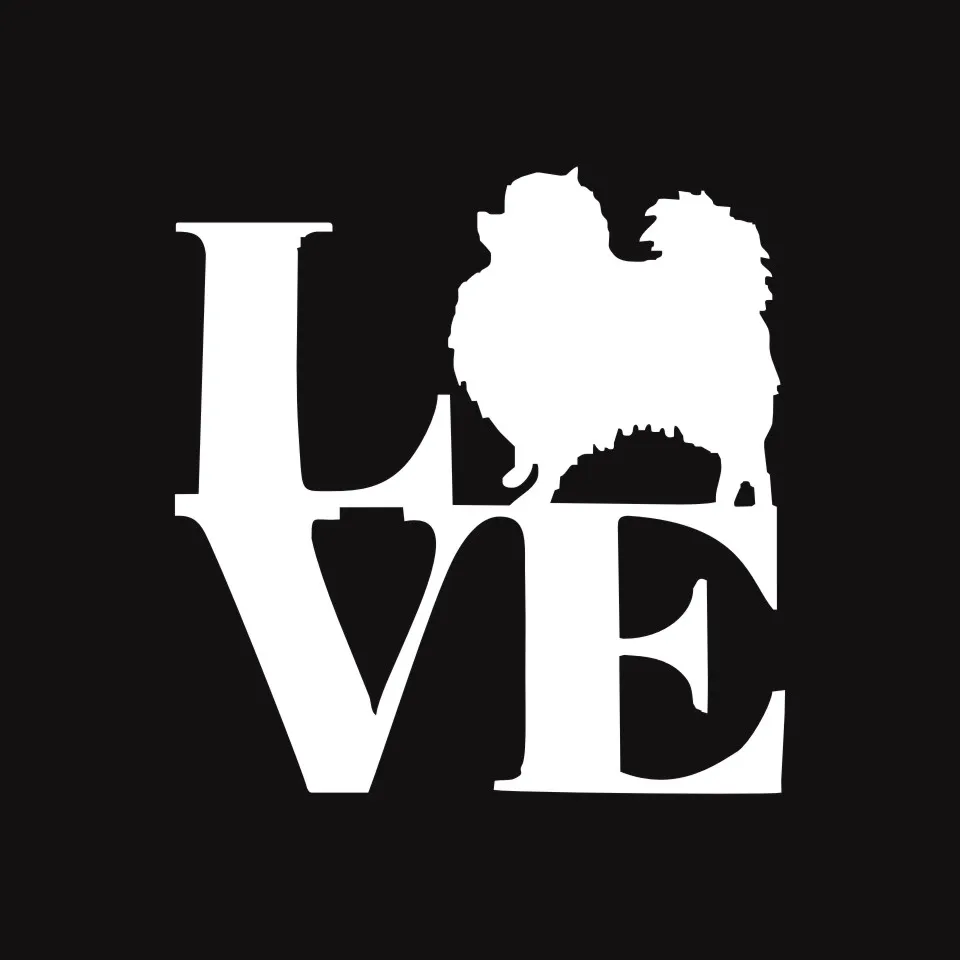Anycuros Creative Personality Fashion LOVE Pomeranian Car Sticker 13.5cm13 (6)