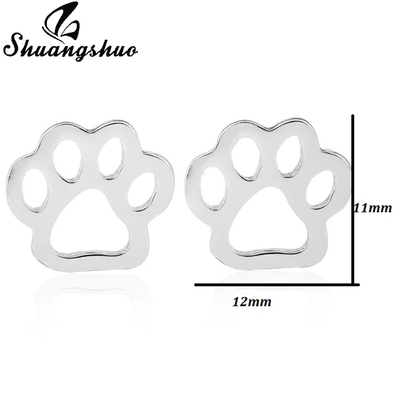 Shuangshuo щенок лапы серьги гвоздики для детей кошка собака серьги с лапами собака памятные серьги ювелирные изделия подарок для женщин сережки Brincos