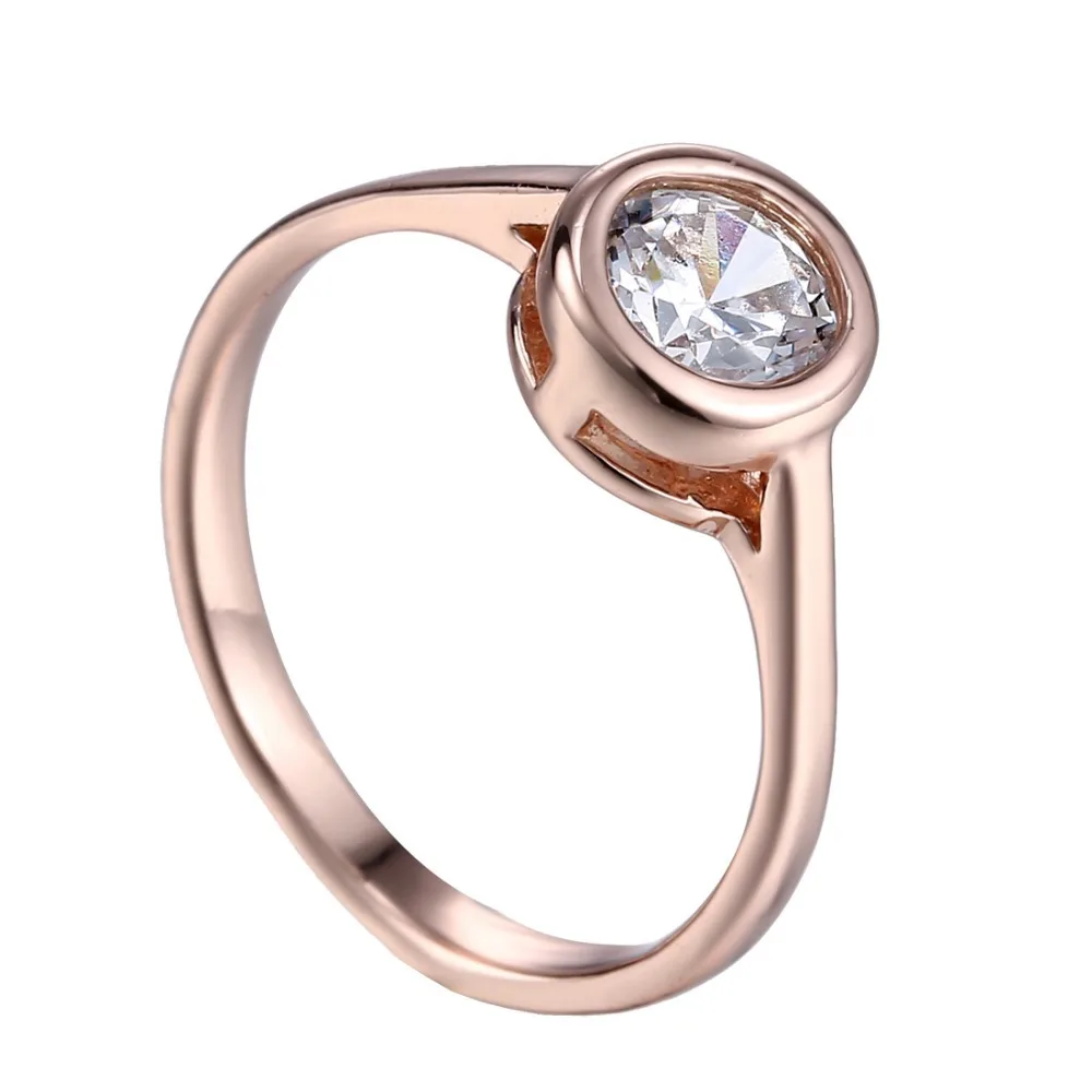 Crystal Rings Trendy rings For Girls Women Free Gift Box Rose Gold Wedding Rings Couple Engagement Ring