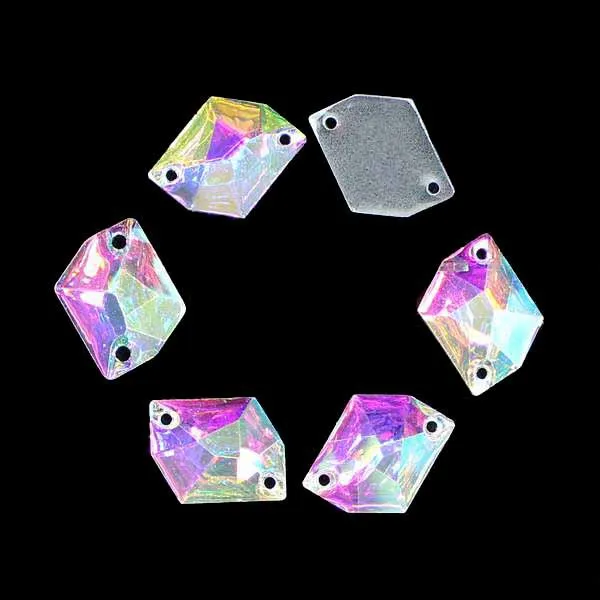 

11x14mm, 16x20mm, 21x26mm Crystal AB #3265 Cosmic Resin Sew On Stones