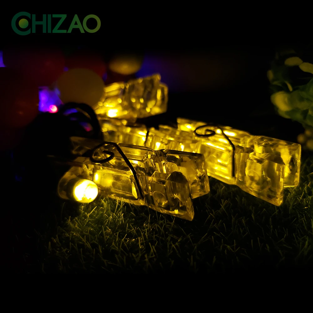 CHIZAO Photo Clip Holder Solar LED Colors String lights Battery Charging For Christmas Party Home Decoration Hanging Cards
