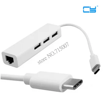 

USB 3.1 Type C USB-C Multiple 3 Ports Hub with Ethernet Network LAN Adapter for Chromebook