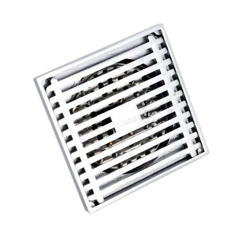 Household Floor Drain Square Straight Strip Plating Single Large Displacement Self-priming Deodorant | Обустройство дома