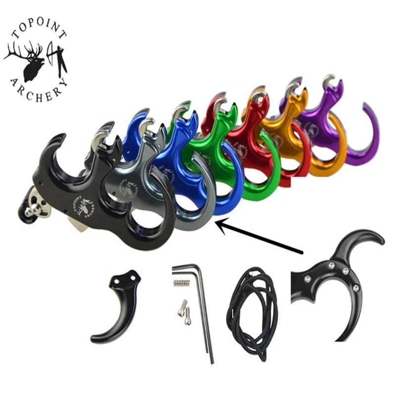

7 Color Automatic Release Stainless Steel 3 And 4 Finger Convertible Archery Outdoor Shooting Compound Bow Accessories