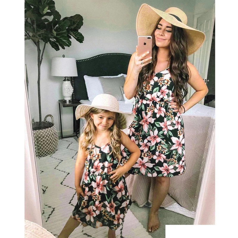 

Mother and Daughter Matching Dresses Women Dress Family Clothes