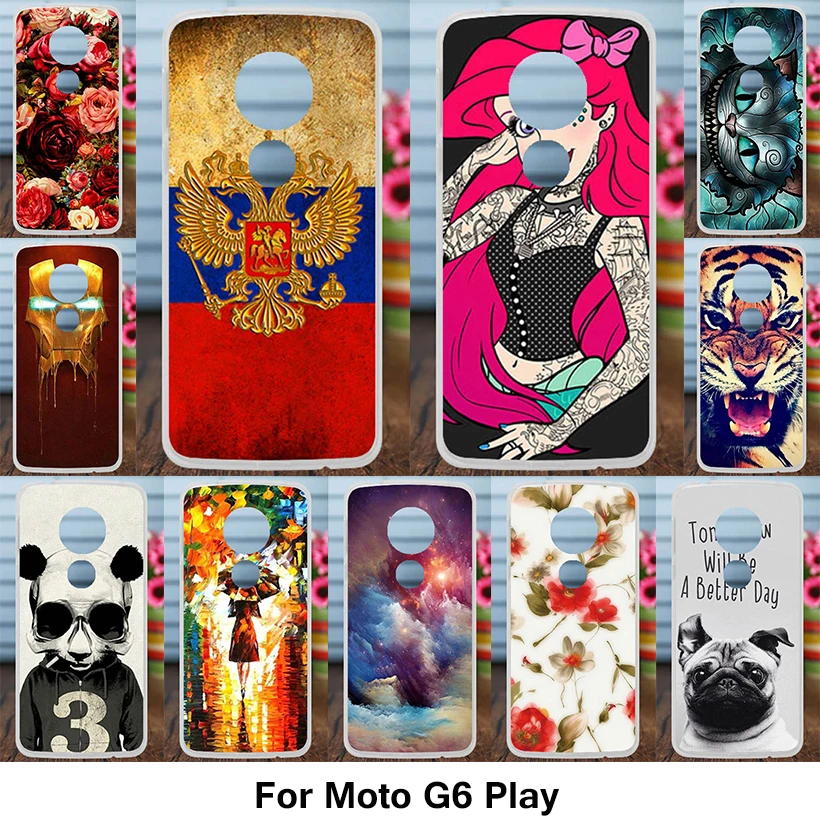 

Caynes Soft Case For Moto G6 Play Case Silicon DIY Animal Patterned Anti-knock Cover For Motorola Moto G6 Play Cover Back