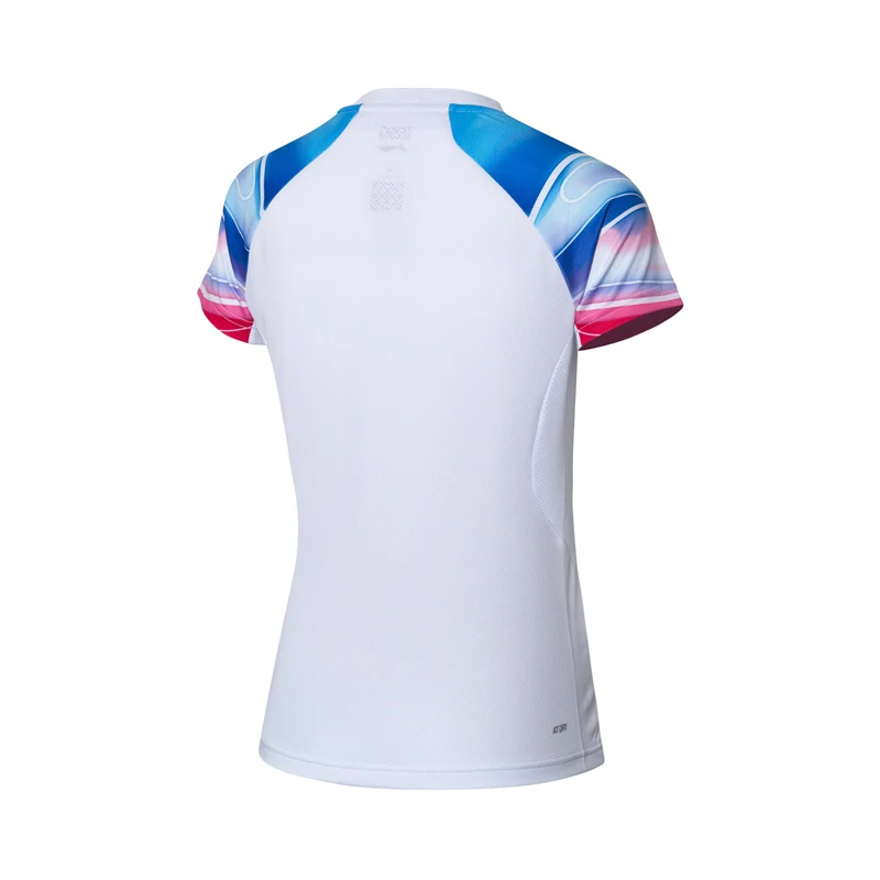 Женская футболка для бадминтона Li Ning топ соревнований полиэстер спандекс на