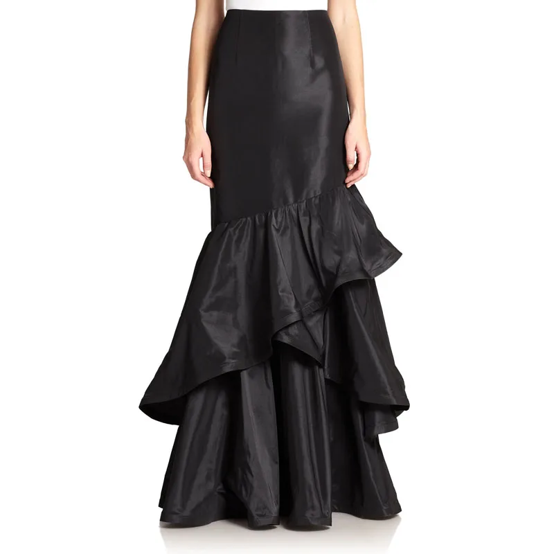 long black taffeta skirt
