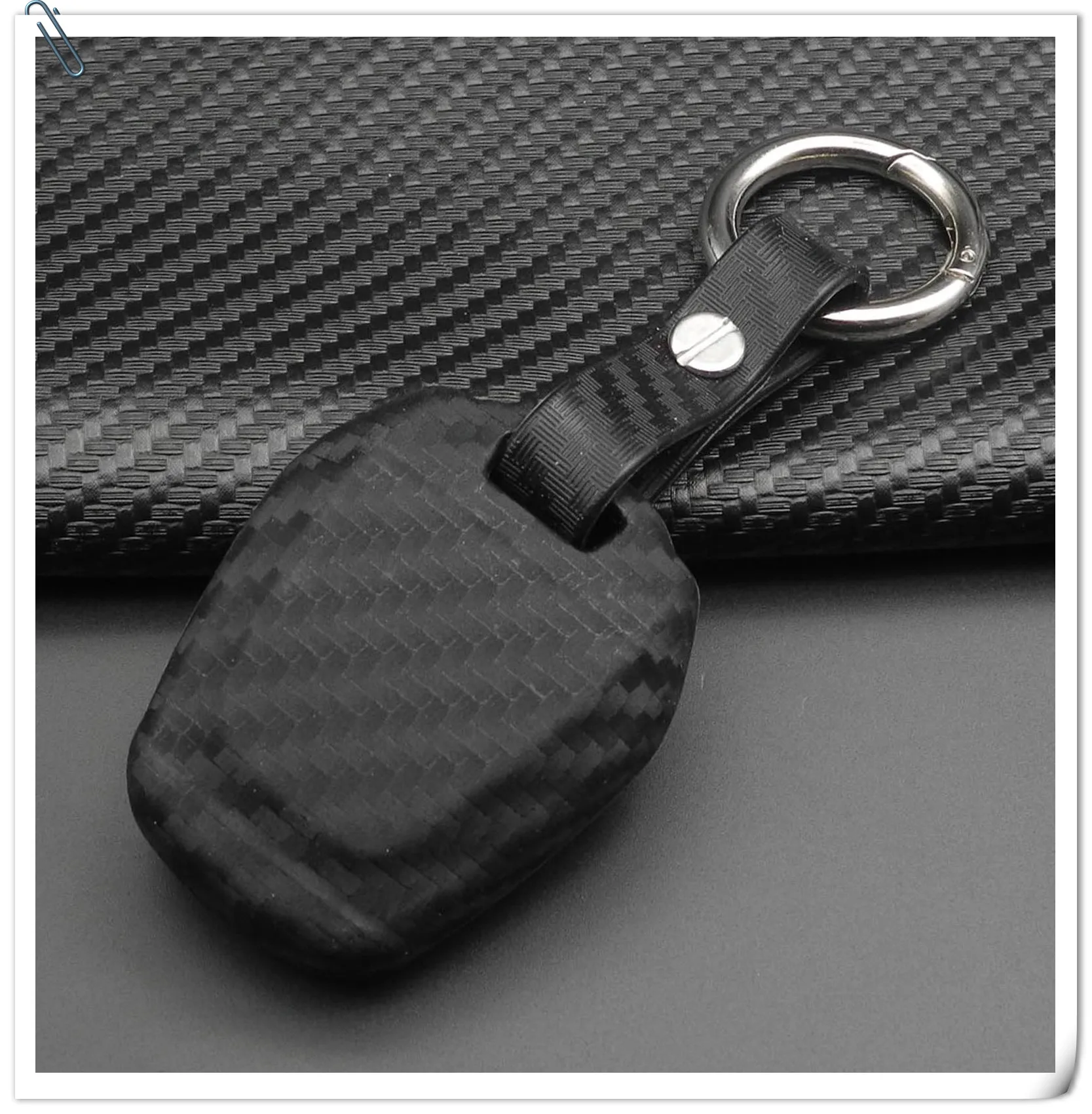 Keyforkess in fibra di carbonio Silicone telecomando Fob portachiavi per Isuzu DMAX D-MAX mu-x 2.5 2 pulsanti accensione caso chiave dell'automobile 7 Keyforkess in fibra di carbonio Silicone telecomando Fob portachiavi per Isuzu DMAX D-MAX mu-x 2.5 2 pulsanti accensione caso chiave dell'automobile - HTB1bGK.a5YrK1Rjy0Fdq6ACvVXai