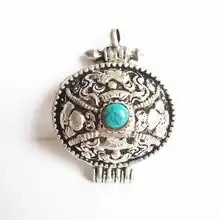 TGB202 Непал, Индия Старину Серебряные Подвески из натуральной Тибетский амулет Ghau